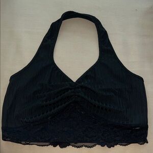 Black Lace Halter going out top